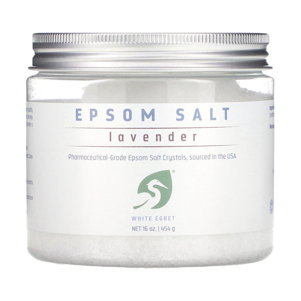 White Egret Epsom Bath Salt, Lavender, 16 Oz